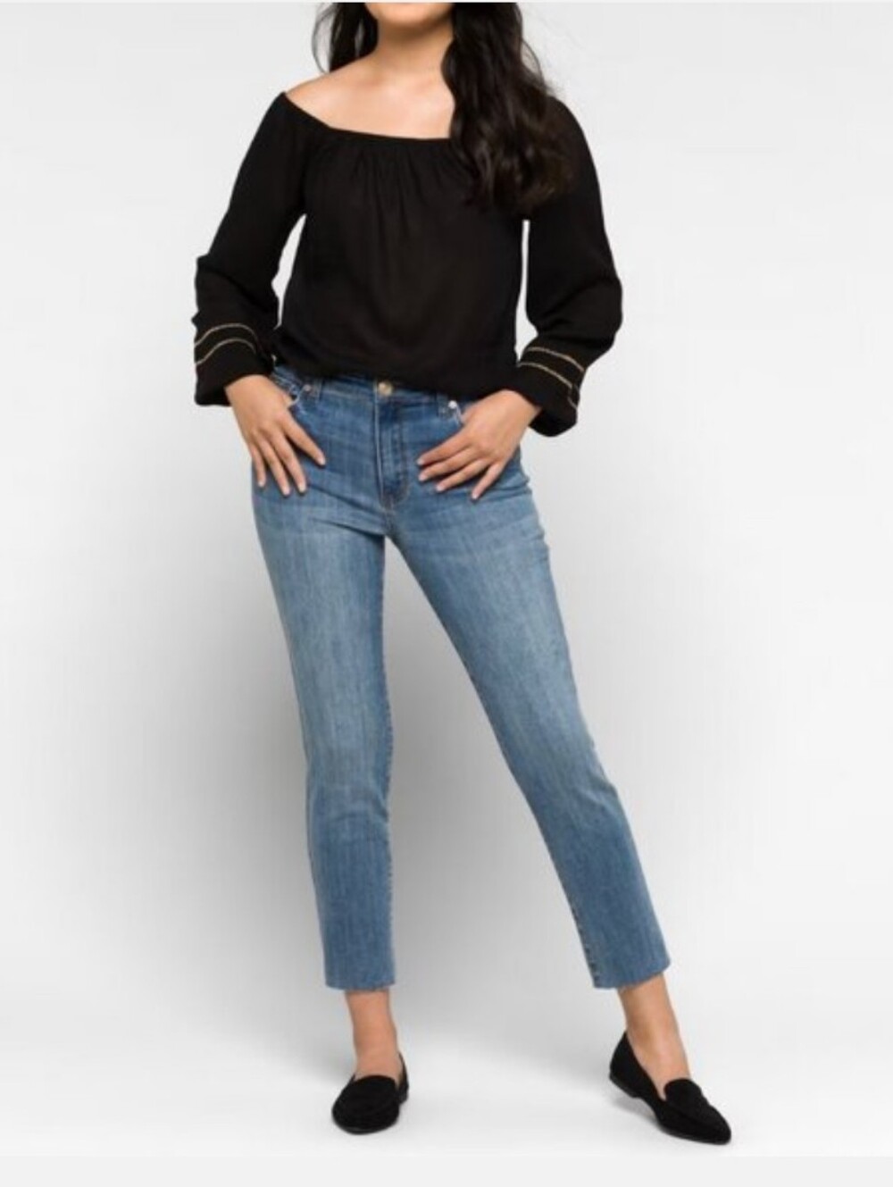 STS Blue Caroline High Rise Cropped Straight Jeans in Light Blue Denim- 31